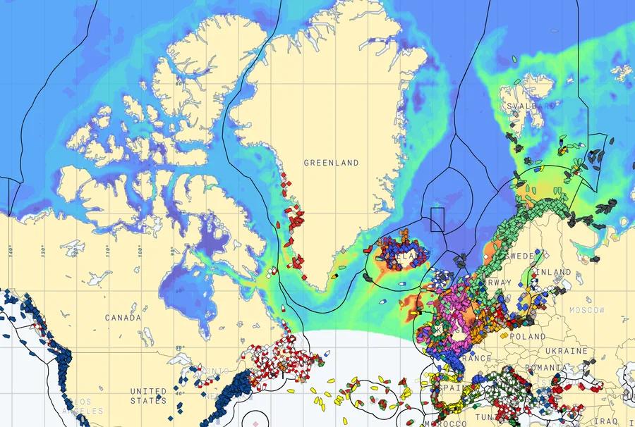 Map of the Arctic ocean model coverage area