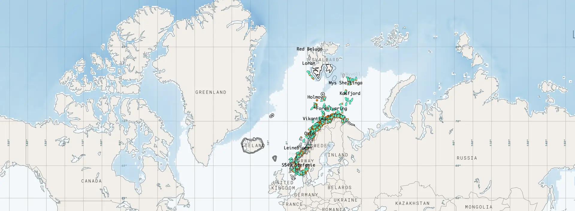 istykkelse i kartet