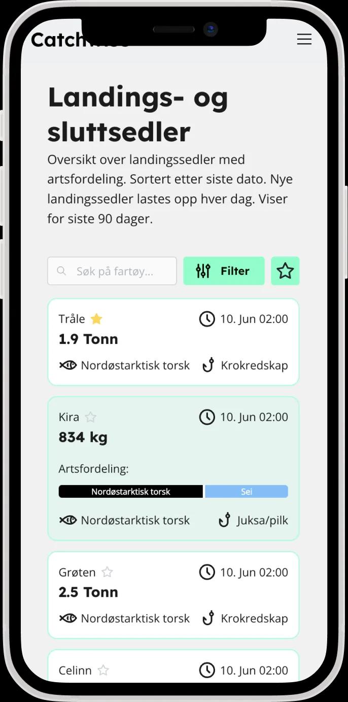 Landingsedler og fangstmeldinger