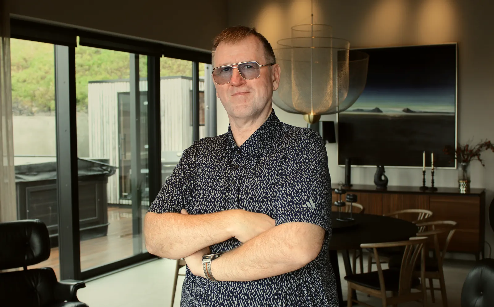 Bergþór Gunnlaugsson in his living room