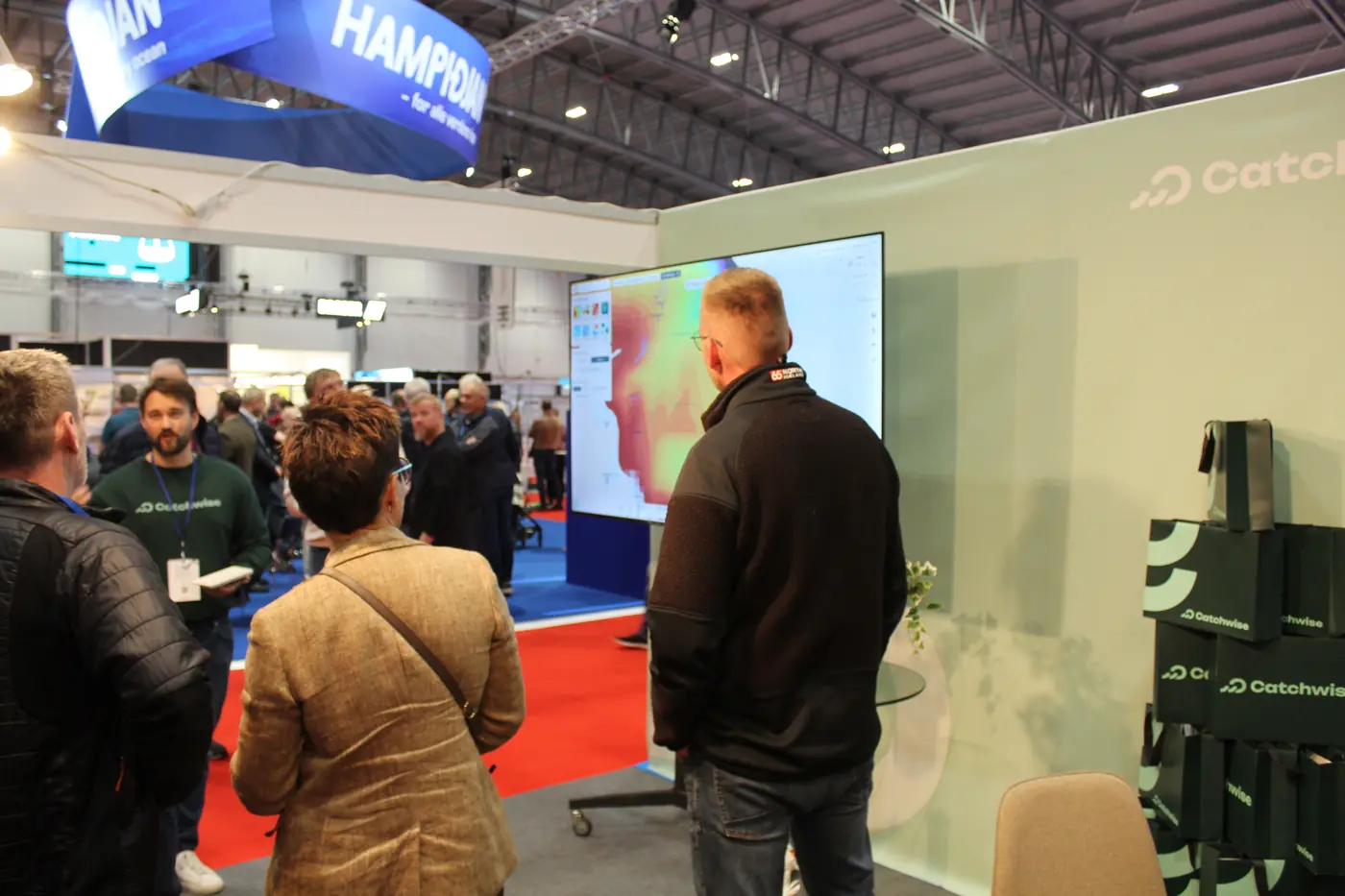 Skippers at the Catchwise stand at IceFish 2026