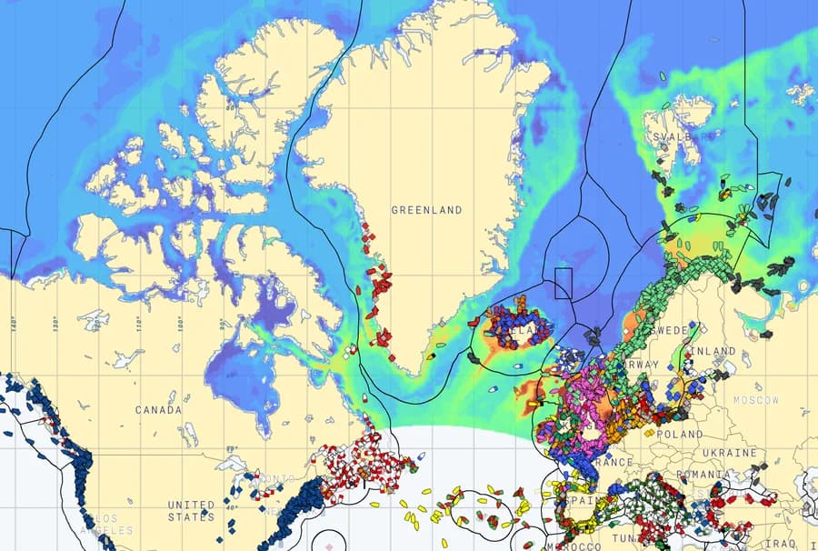 Map of the Arctic ocean model coverage area