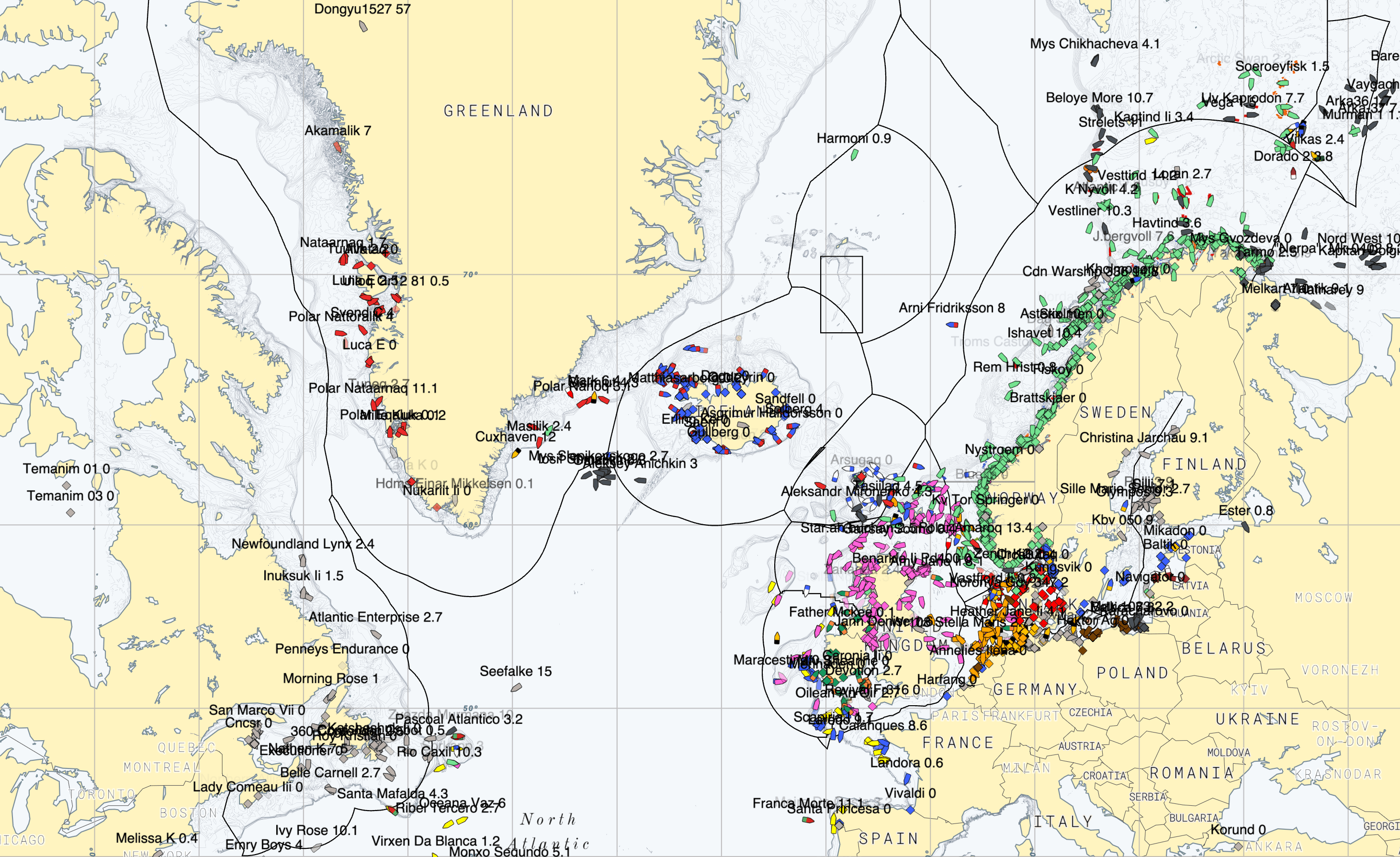 Global fishing vessel coverage